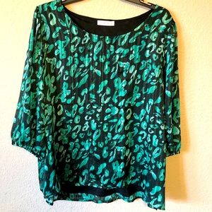 💚💚Beautiful Green Cheetah Print Retrology Blouse!!!💚💚